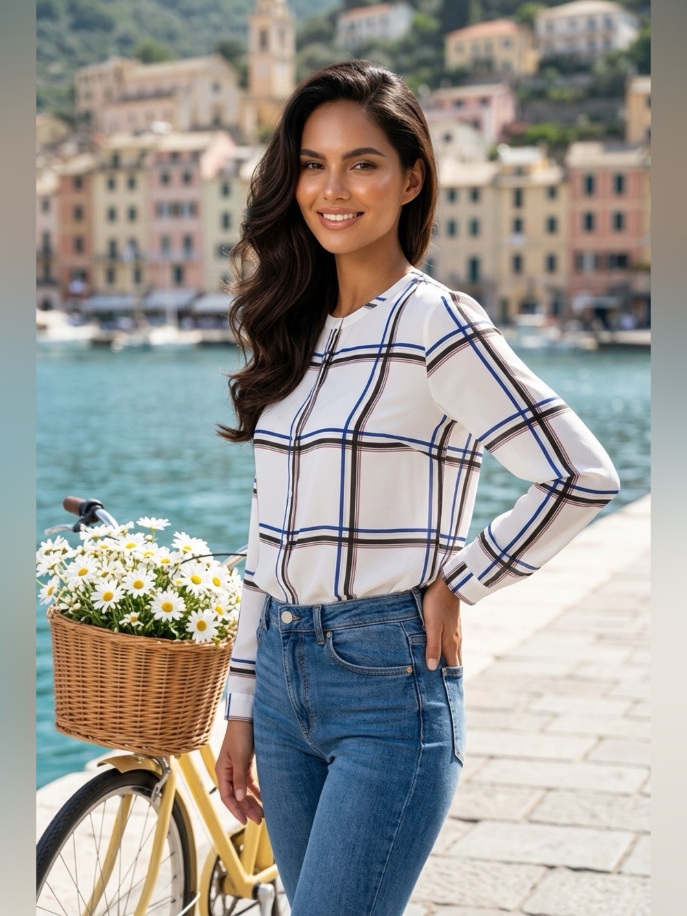 Equipment Femme Silk Plaid Shirt, Size M